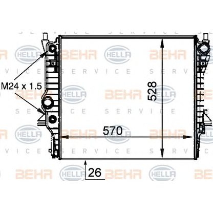 Foto Radiatore, Raffreddamento motore BEHR HELLA SERVICE 8MK376764361