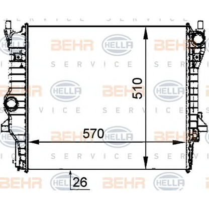 Foto Radiador, refrigeración del motor BEHR HELLA SERVICE 8MK376764371