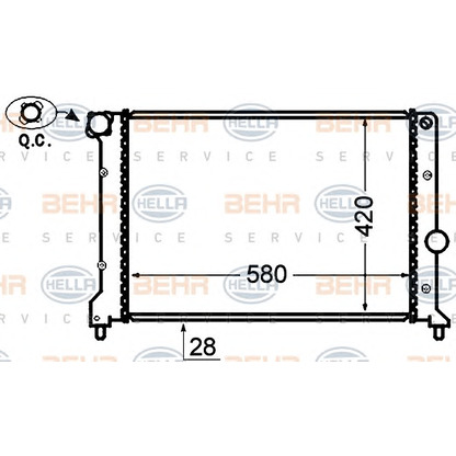 Photo Radiator, engine cooling BEHR HELLA SERVICE 8MK376766114