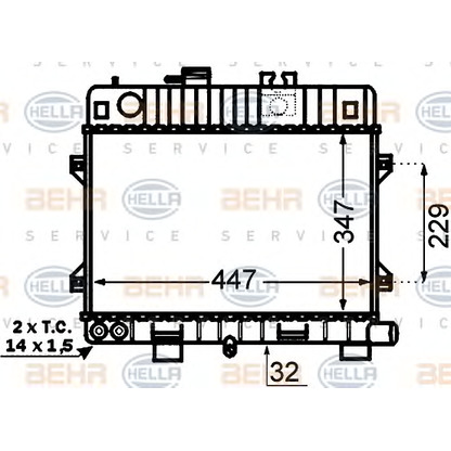 Photo Radiator, engine cooling BEHR HELLA SERVICE 8MK376766451