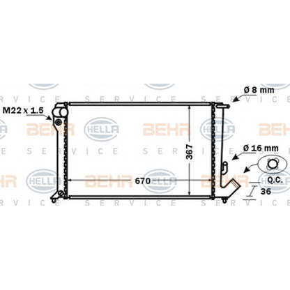 Photo Radiator, engine cooling BEHR HELLA SERVICE 8MK376767011