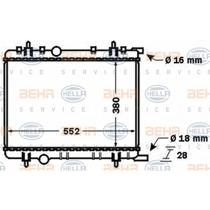 Фото Радиатор, охлаждение двигателя BEHR HELLA SERVICE 8MK376767071