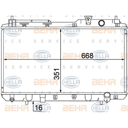 Foto Kühler, Motorkühlung BEHR HELLA SERVICE 8MK376768281