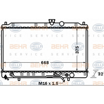 Foto Radiador, refrigeración del motor BEHR HELLA SERVICE 8MK376770001