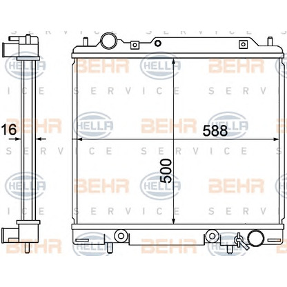 Foto Radiador, refrigeración del motor BEHR HELLA SERVICE 8MK376770311