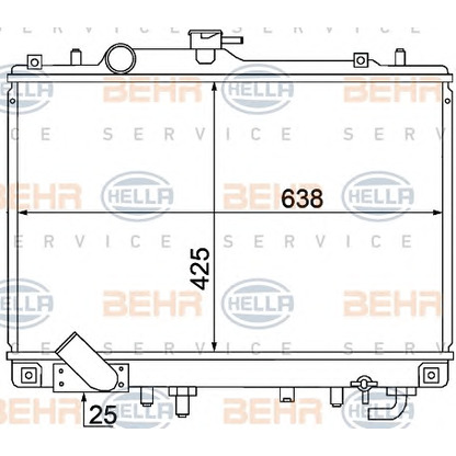 Photo Radiator, engine cooling BEHR HELLA SERVICE 8MK376770391