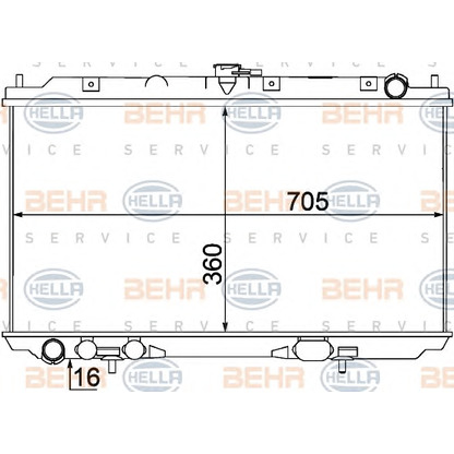 Photo Radiator, engine cooling BEHR HELLA SERVICE 8MK376770701