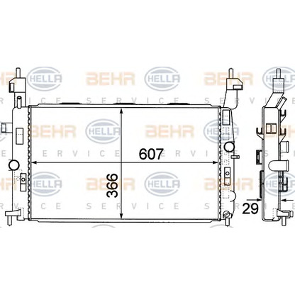 Foto Radiador, refrigeración del motor BEHR HELLA SERVICE 8MK376771221