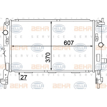 Photo Radiator, engine cooling BEHR HELLA SERVICE 8MK376771231