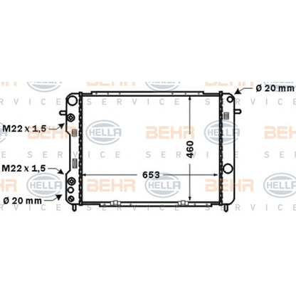 Photo Radiator, engine cooling BEHR HELLA SERVICE 8MK376771261