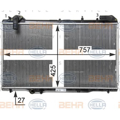 Foto Radiatore, Raffreddamento motore BEHR HELLA SERVICE 8MK376771681