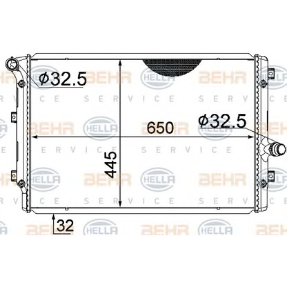 Foto Radiador, refrigeración del motor BEHR HELLA SERVICE 8MK376774041