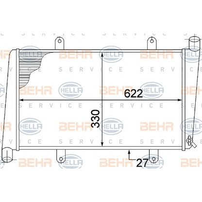 Photo Radiator, engine cooling BEHR HELLA SERVICE 8MK376774181