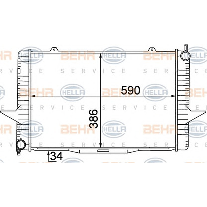 Фото Радиатор, охлаждение двигателя BEHR HELLA SERVICE 8MK376774191