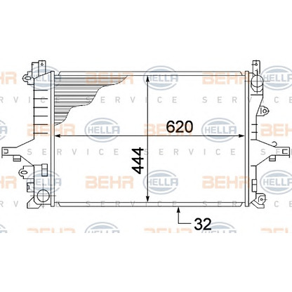 Foto Kühler, Motorkühlung BEHR HELLA SERVICE 8MK376774221