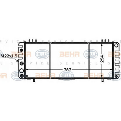 Foto Radiatore, Raffreddamento motore BEHR HELLA SERVICE 8MK376774271