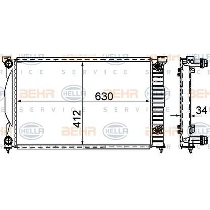 Foto Kühler, Motorkühlung BEHR HELLA SERVICE 8MK376781061