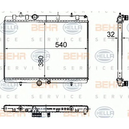 Zdjęcie Chłodnica, układ chłodzenia silnika BEHR HELLA SERVICE 8MK376781111