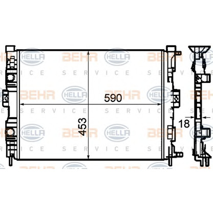 Foto Radiador, refrigeración del motor BEHR HELLA SERVICE 8MK376781131