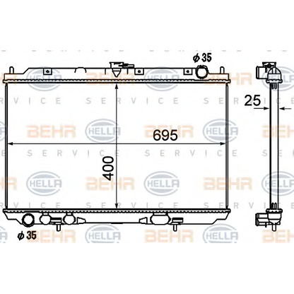 Фото Радиатор, охлаждение двигателя BEHR HELLA SERVICE 8MK376790291