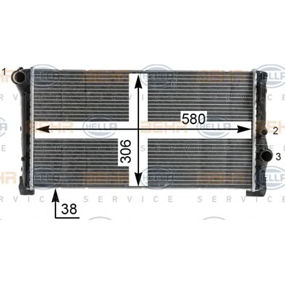 Photo Radiator, engine cooling BEHR HELLA SERVICE 8MK376900264