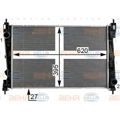 Foto Radiador, refrigeración del motor BEHR HELLA SERVICE 8MK376900281