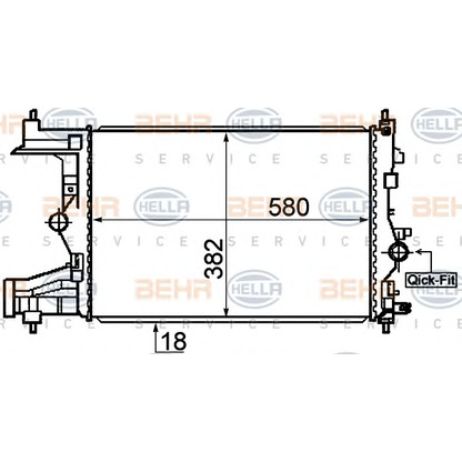 Photo Radiator, engine cooling BEHR HELLA SERVICE 8MK376910341
