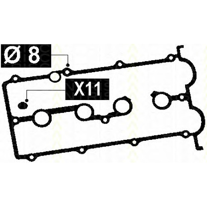 Photo Gasket, cylinder head cover TRISCAN 5154056