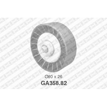 Photo Deflection/Guide Pulley, v-ribbed belt SNR GA35882