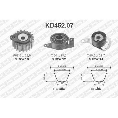 Photo Timing Belt Kit SNR KD45207