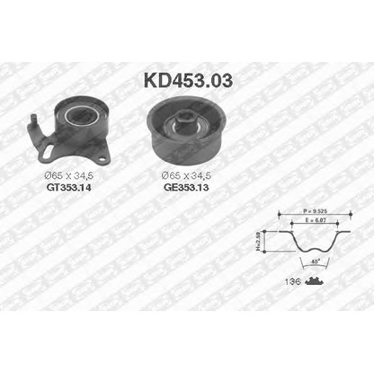 Photo Timing Belt Kit SNR KD45303