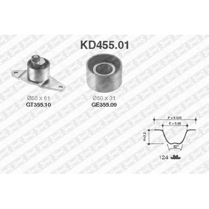 Photo Timing Belt Kit SNR KD45501