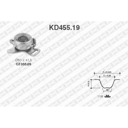 Photo Timing Belt Kit SNR KD45519