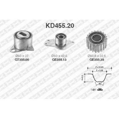 Photo Timing Belt Kit SNR KD45520