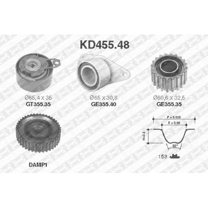 Photo Deflection/Guide Pulley, timing belt SNR KD45548