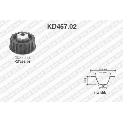 Photo Timing Belt Kit SNR KD45702