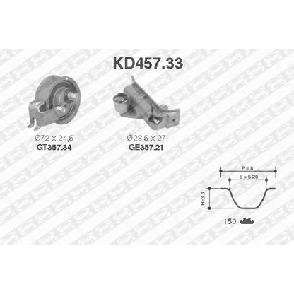 Photo Timing Belt Kit SNR KD45733