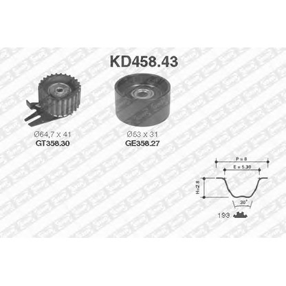 Photo Pompe à eau + kit de courroie de distribution SNR KD45843