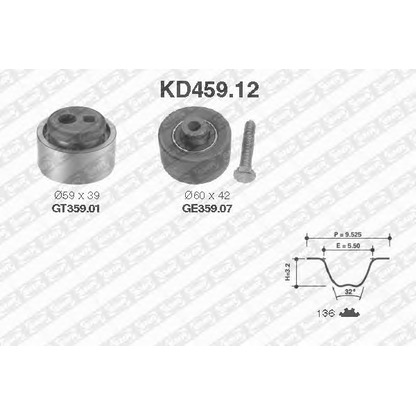 Photo Timing Belt Kit SNR KD45912