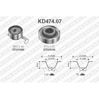 Zdjęcie Zestaw paska rozrządu SNR KD47407