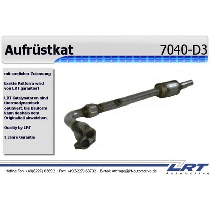 Photo Mounting Kit, catalytic converter LRT 7040D3