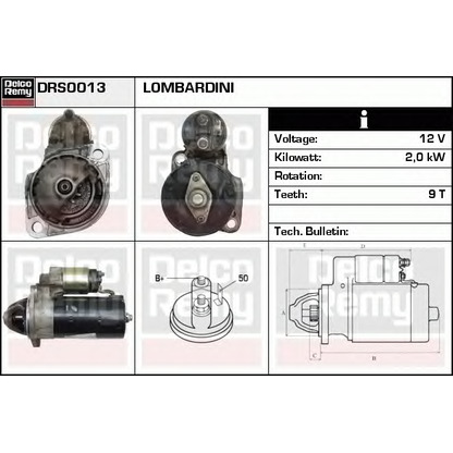 Foto Motorino d'avviamento DELCO REMY DRS0013