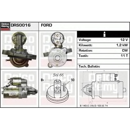 Foto Motorino d'avviamento DELCO REMY DRS0016