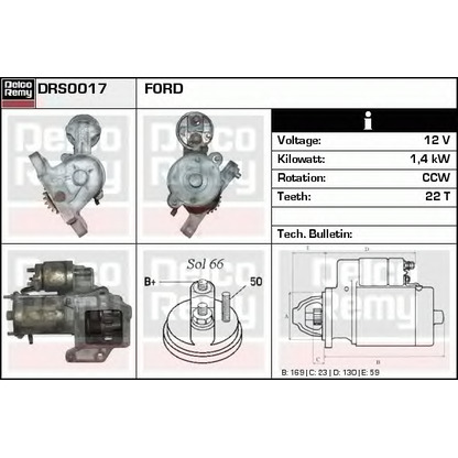 Foto Starter DELCO REMY DRS0017