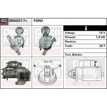 Foto Motor de arranque DELCO REMY DRS0017N