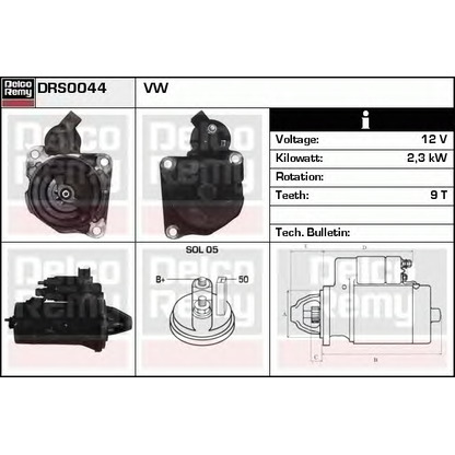 Foto Motor de arranque DELCO REMY DRS0044