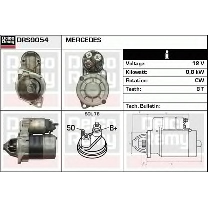 Фото Стартер DELCO REMY DRS0054