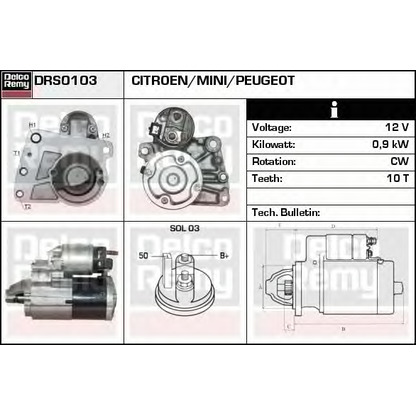 Zdjęcie Rozrusznik DELCO REMY DRS0103