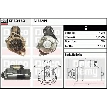 Foto Motor de arranque DELCO REMY DRS0133