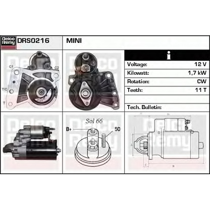 Zdjęcie Rozrusznik DELCO REMY DRS0216